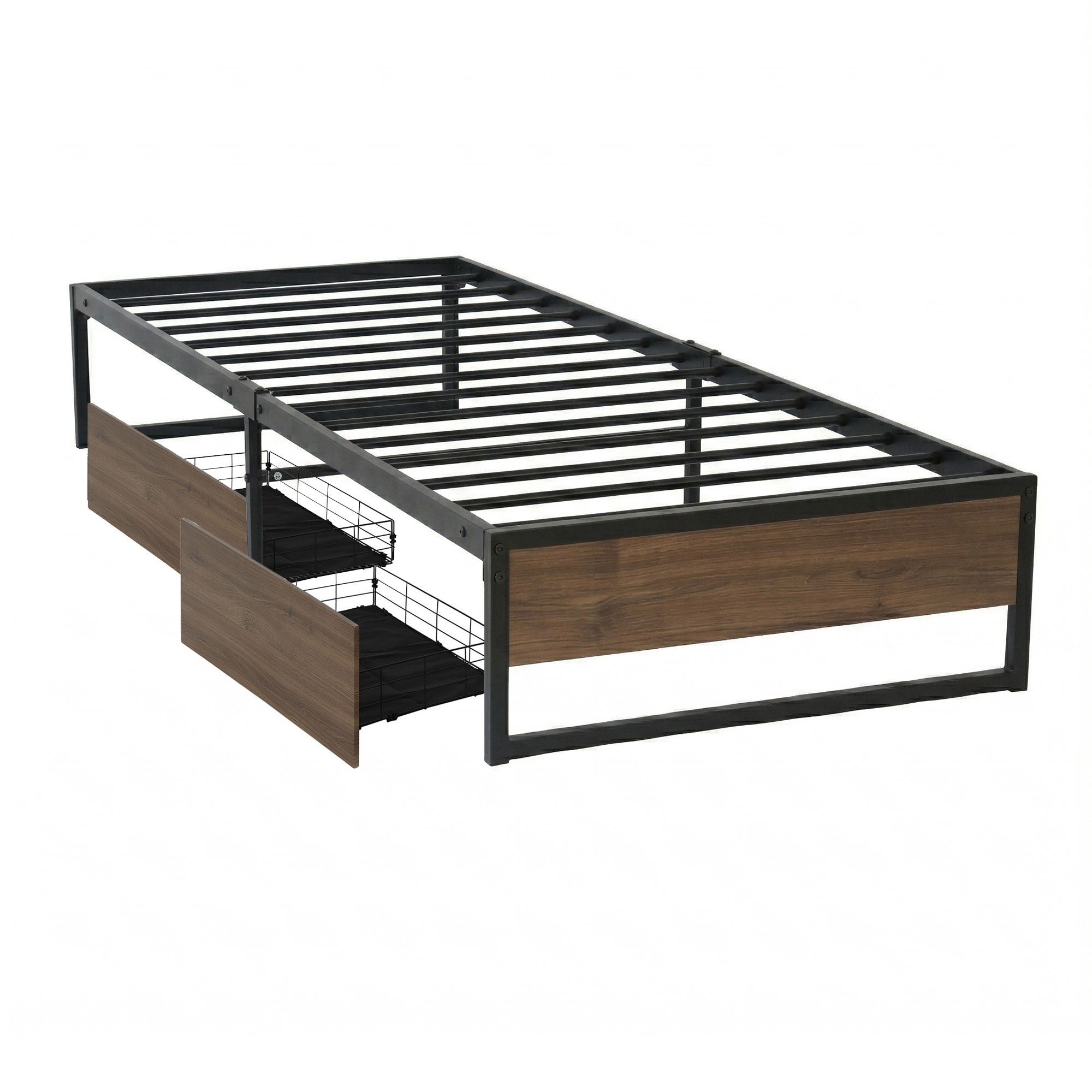 Artiss Bed Frame Metal Frame King Single Bed Base 2 Drawers OSLO