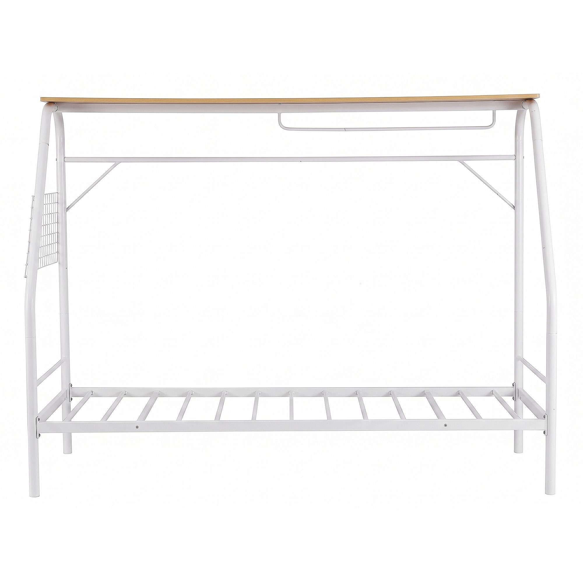 Artiss Single House Bed Frame Metal Canopy Bed Storage Shelf for Kids White