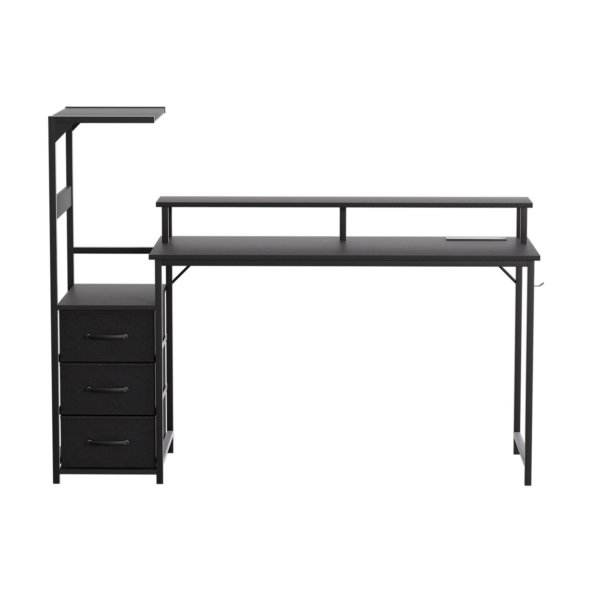 Artiss 145cm L Shaped Gaming Desk Computer Desk with LED Lights & Power Outlets