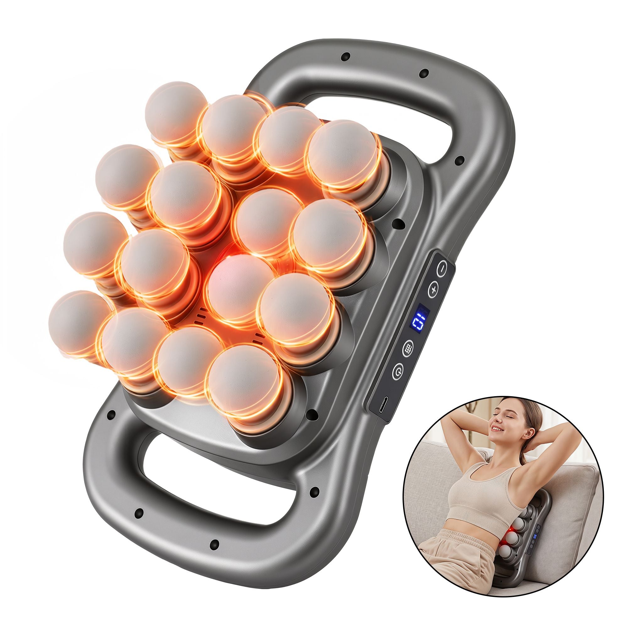Everfit Deep Tissue Massager 16 Heads with 20 Intensities Deep Percussion