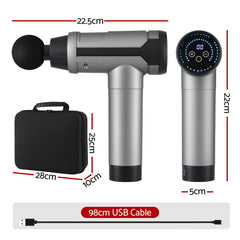 Everfit Massage Gun 30 Speed 6 Heads Vibration Muscle Massager Chargeable Black