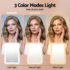 Embellir Portable Travel Makeup Mirror Rechargeable Makeup Mirror with Lights 10x Magnifier White