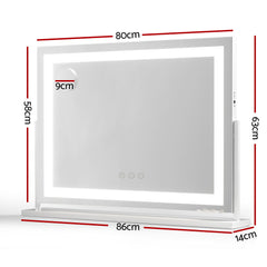 Embellir Makeup Mirror 80x58cm 360~ Rotatable Vanity Mirror with Lights Bright Light Strip Adjustable
