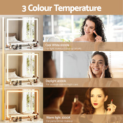 80x65cm Embellir Makeup Mirror Hollywood Vanity with LED Light White Frame