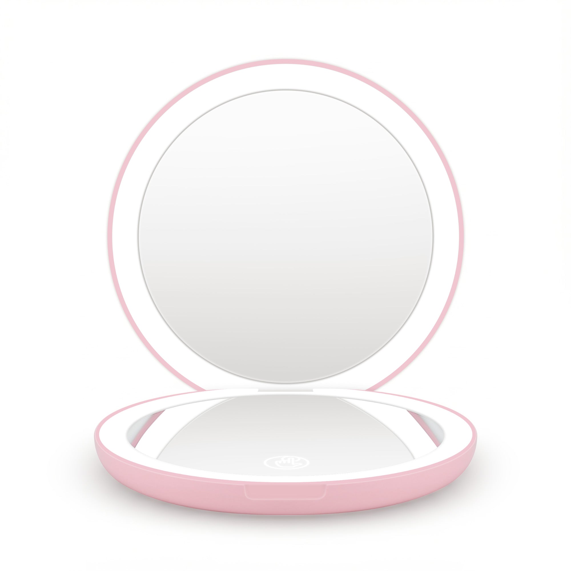 Embellir LED Compact Mirror Lighted Travel Makeup Mirror Pocket-Sized 1x 10x Magnification Round Pink