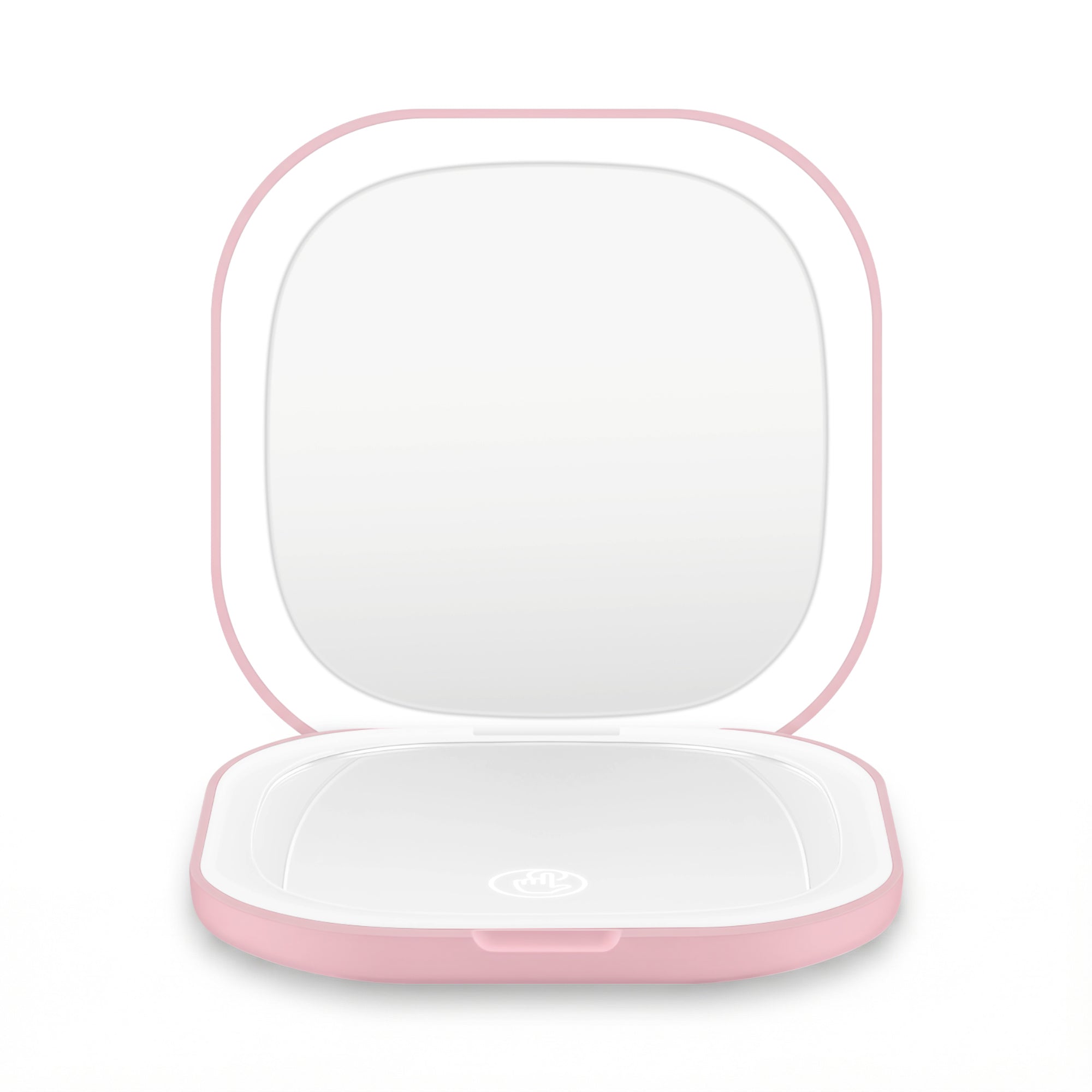 Embellir LED Compact Mirror Lighted Travel Makeup Mirror Pocket-Sized 1x 10x Magnification Square Pink - Free Delivery