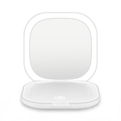 Embellir LED Compact Mirror Lighted Travel Makeup Mirror Pocket-Sized 1x 10x Magnification Square White - Free Delivery