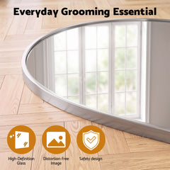 Embellir Arch Wall Mirror, Decorative Silver Frame Mirrors, 61x41cm Bathroom
