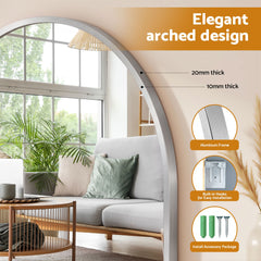 Embellir Arch Wall Mirror, Decorative Silver Frame Mirrors, 61x41cm Bathroom