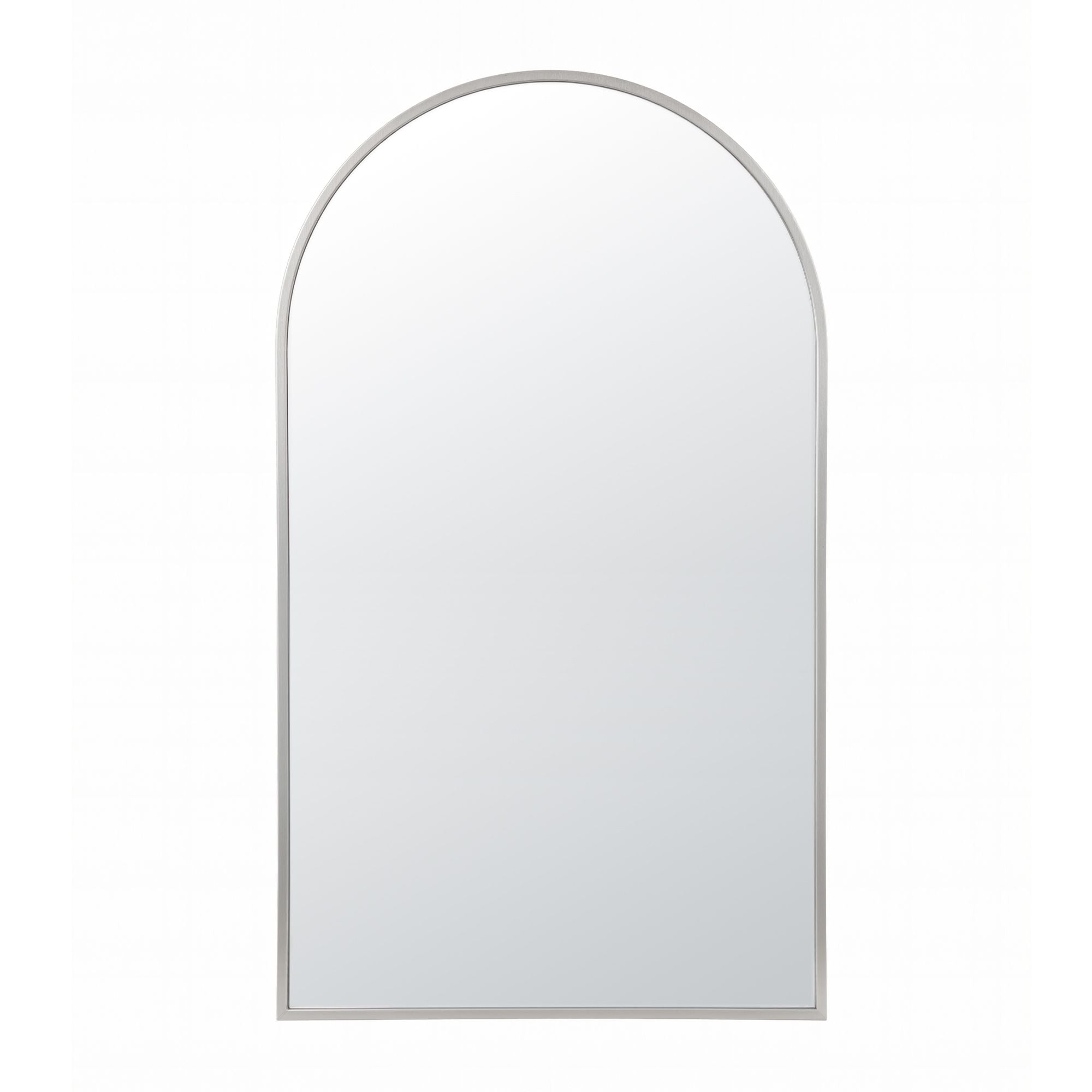 Embellir Arch Wall Mirror, Decorative Silver Frame Mirrors, 86x50cm Bathroom Vanity Mirror, Slim Frame for Living Room Entryway Bedroom Decor