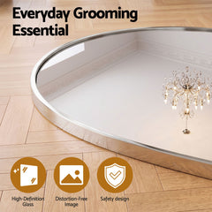 Embellir Arch Wall Mirror, Decorative Silver Frame Mirrors, 86x81cm Bathroom
