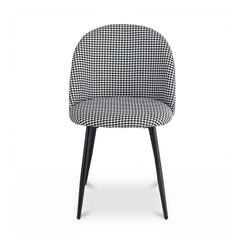 Artiss Dining Chairs Set of 2 Linen Solid Curved Houndstooth
