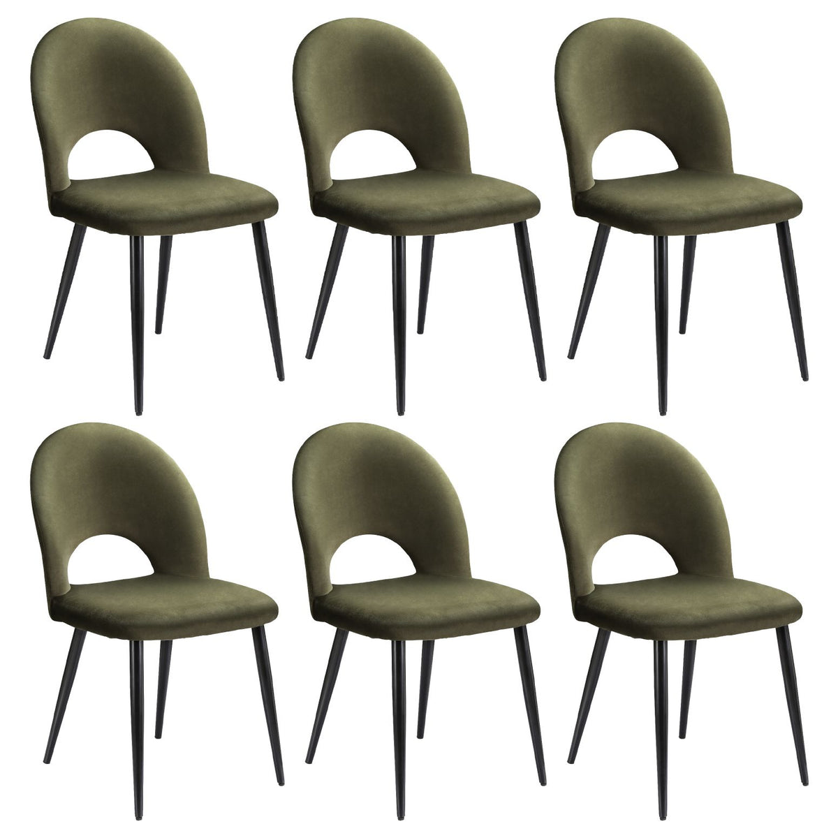 Artiss Dining Chairs Set of 6 Velvet Hollow Green
