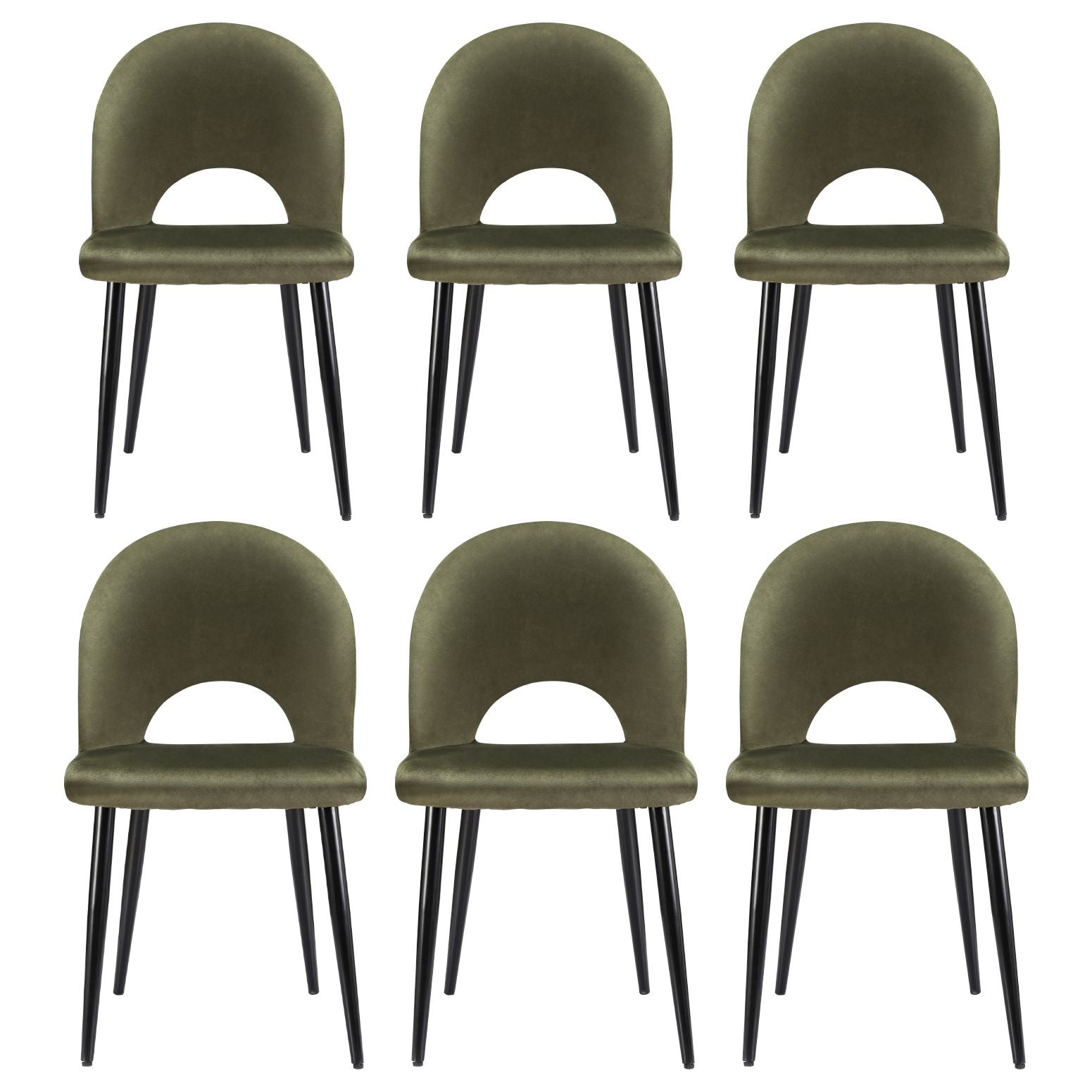 Artiss Dining Chairs Set of 6 Velvet Hollow Green