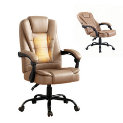 Artiss 2 Point Massage Office Chair PU Leather Espresso