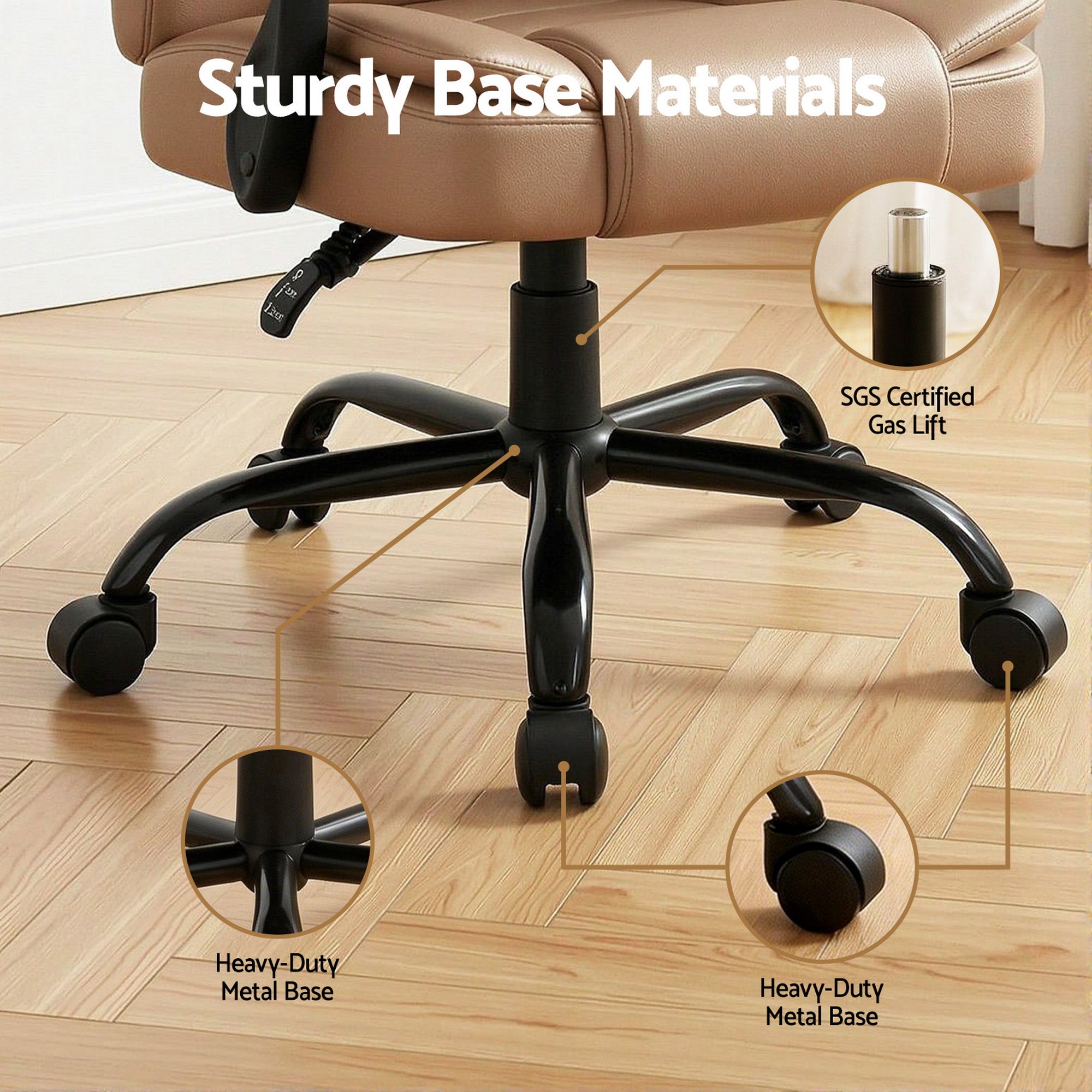 Artiss 2 Point Massage Office Chair PU Leather Espresso