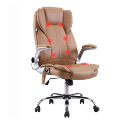 Artiss 8 Point Massage Office Chair PU Leather Espresso