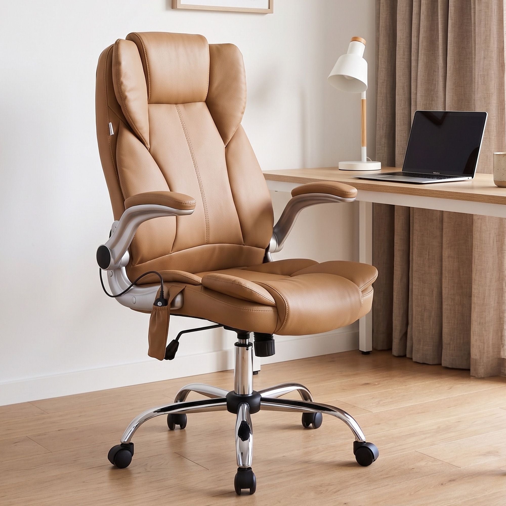Artiss 8 Point Massage Office Chair PU Leather Espresso
