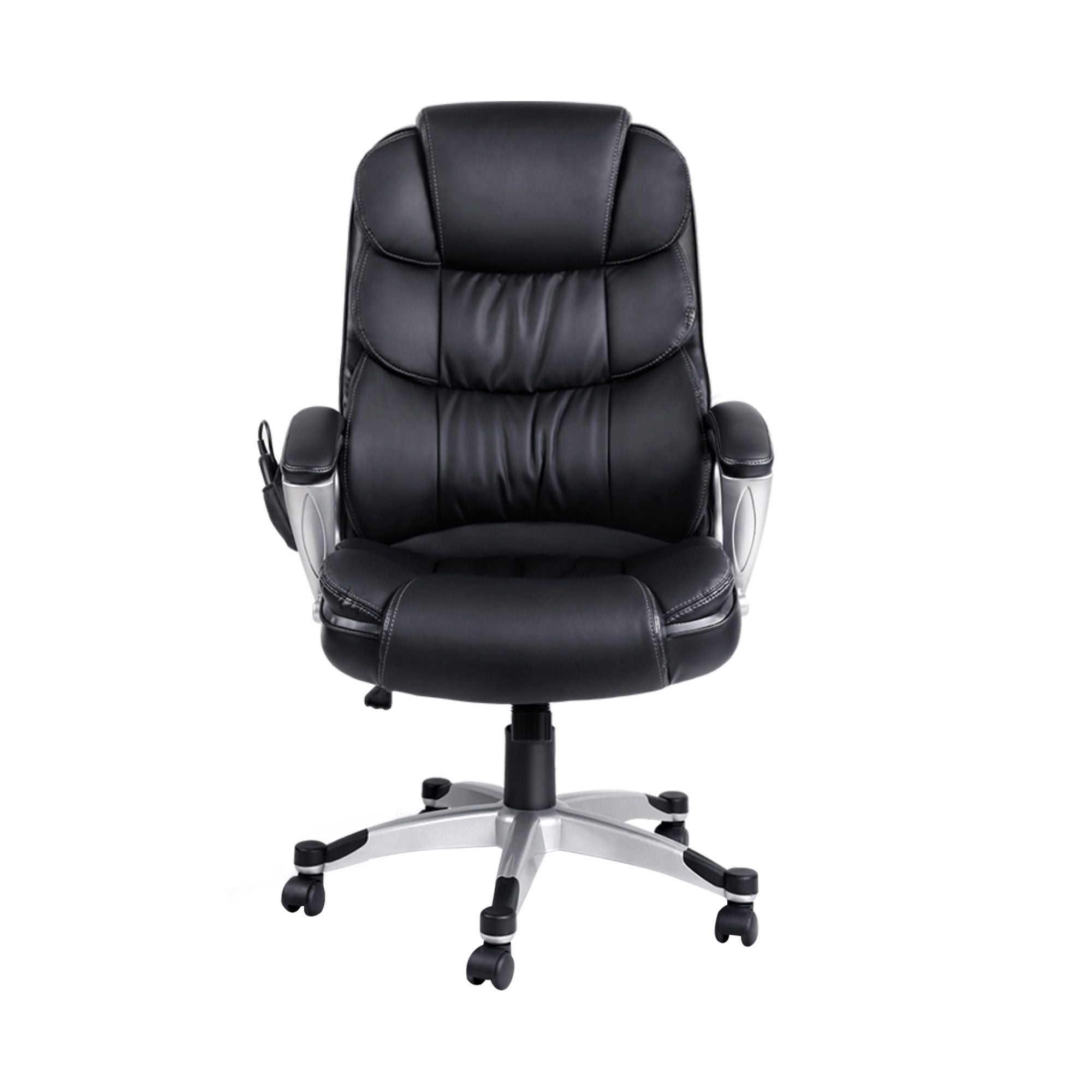 Artiss 8 Point Massage Office Chair Heated Seat PU Black