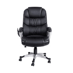 Artiss 8 Point Massage Office Chair Heated Seat PU Black
