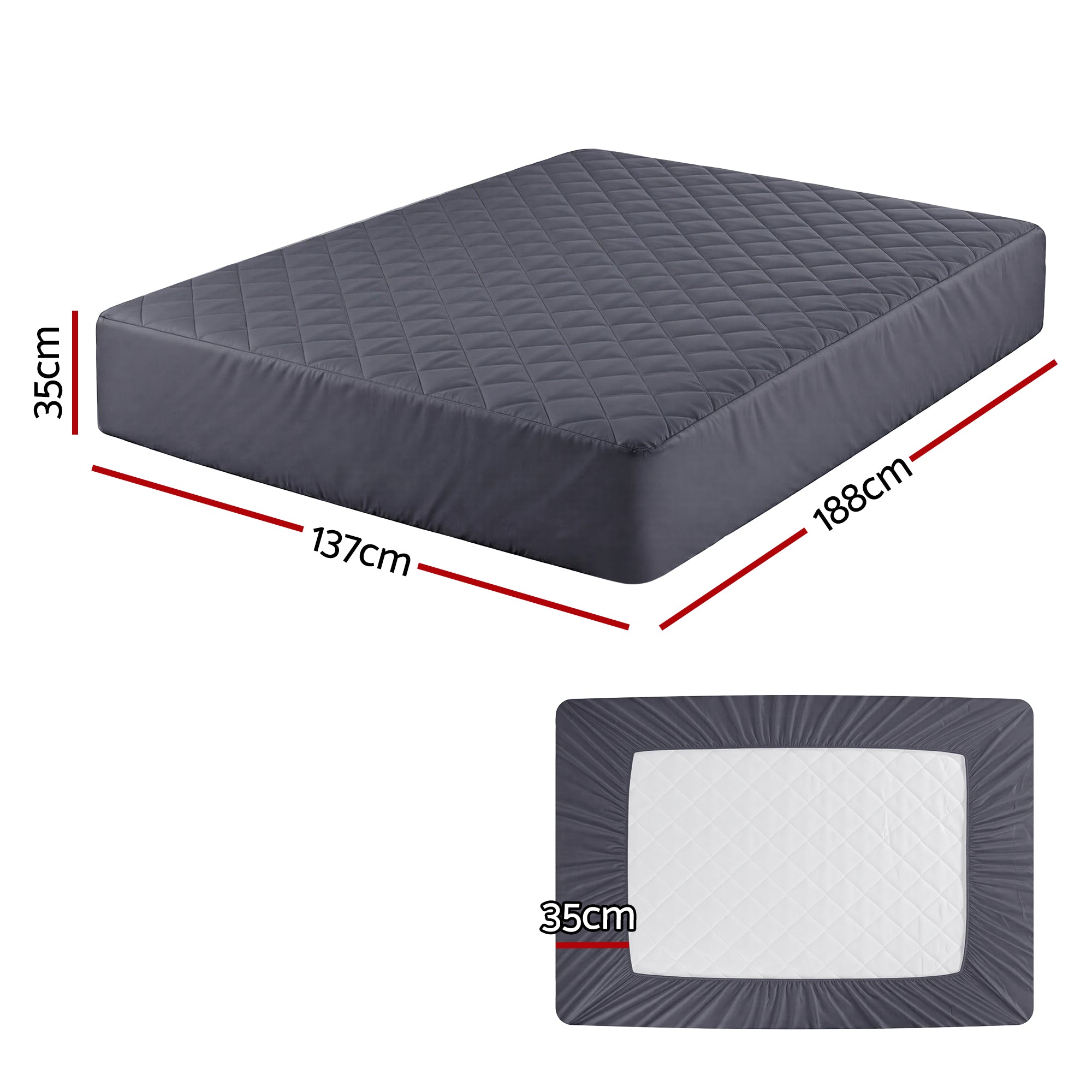 Giselle Bedding Water-Resistant Mattress Protector Microfiber 360° Free