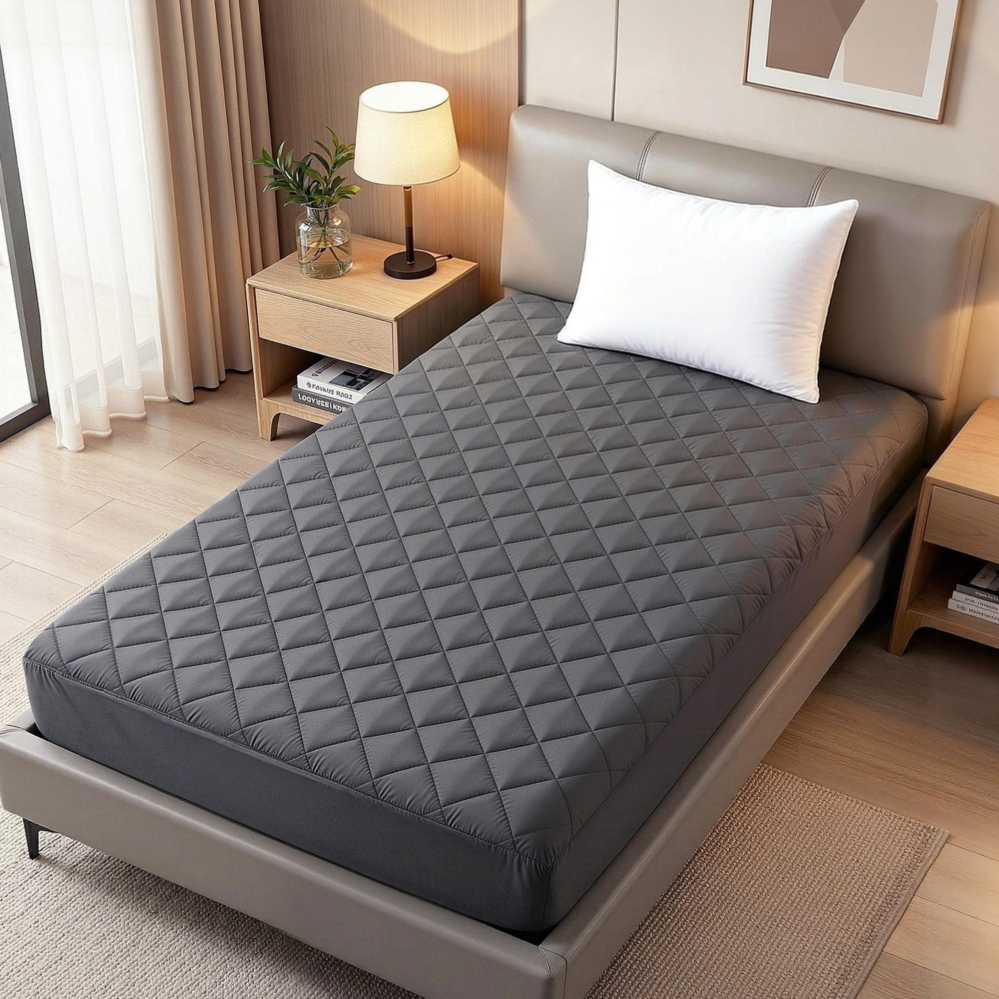 Giselle Bedding Water-Resistant Mattress Protector Microfiber 35cm Free
