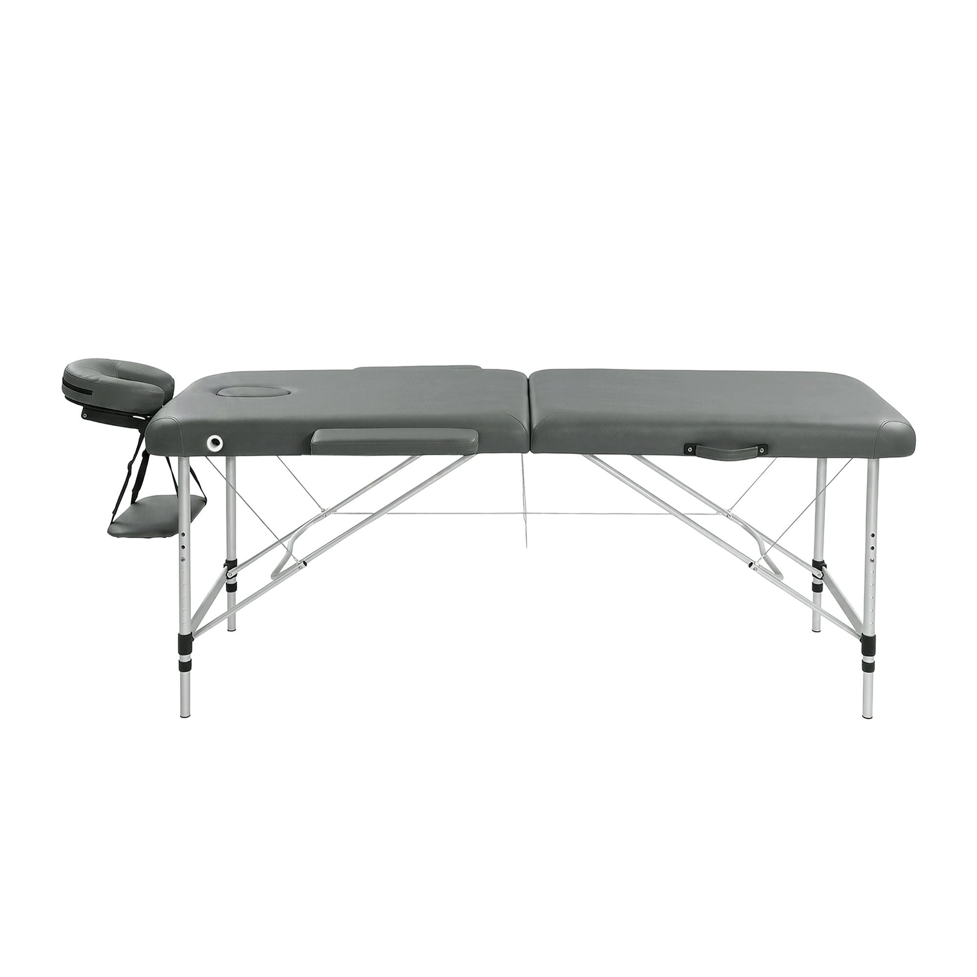 Zenses Massage Table 55cm Portable 2 Fold Aluminium Beauty Bed Grey