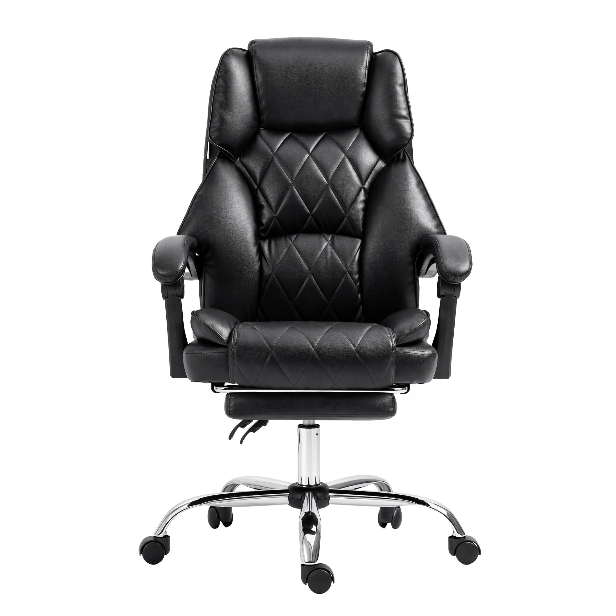 Artiss Executive Office Chair Leather Footrest Black