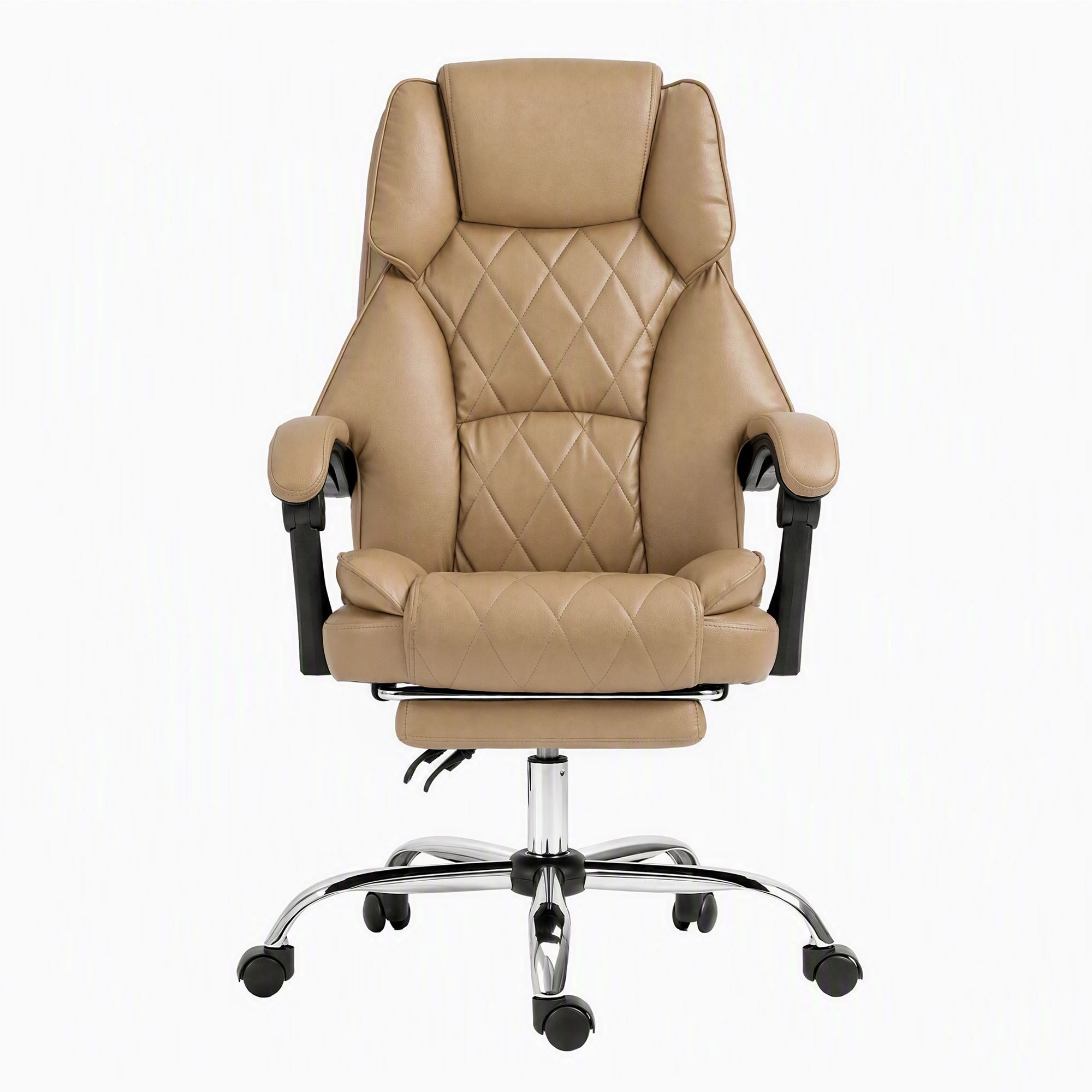 Artiss Executive Office Chair Leather Footrest Espresso