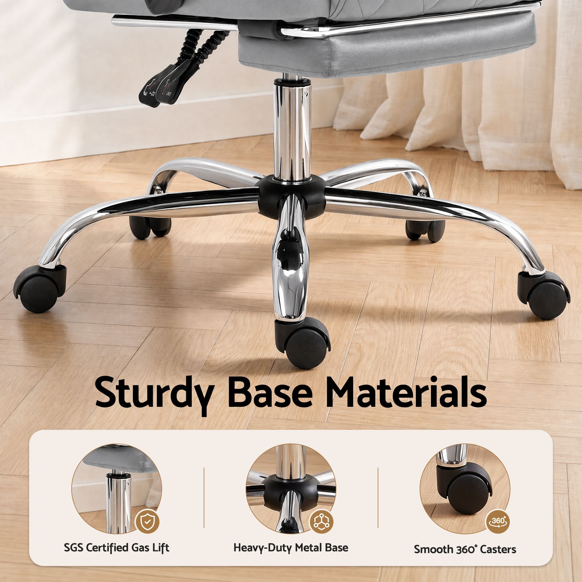 Artiss Executive Office Chair Footrest Grey