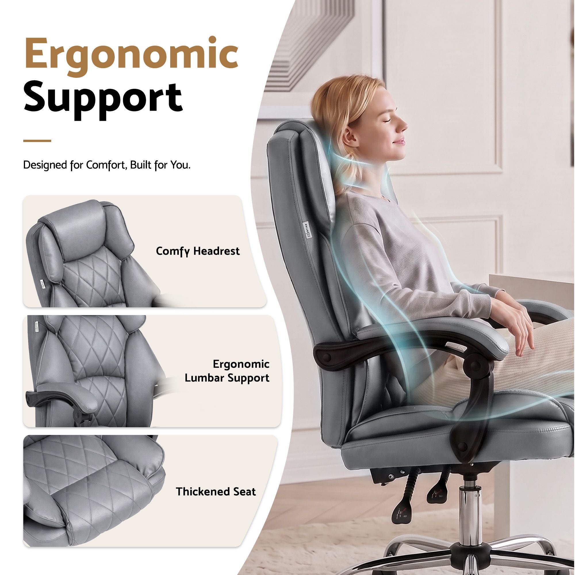 Artiss Executive Office Chair Recliner Grey