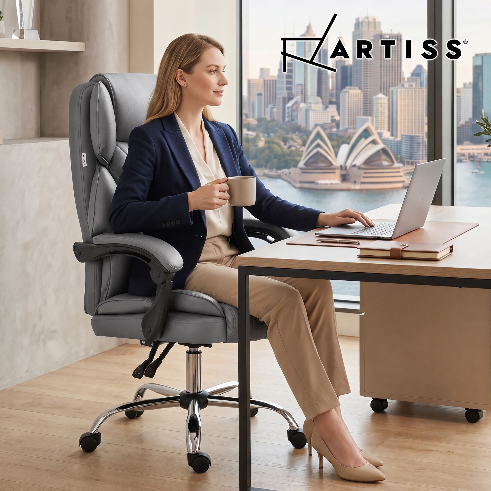 Artiss Executive Office Chair Recliner Grey