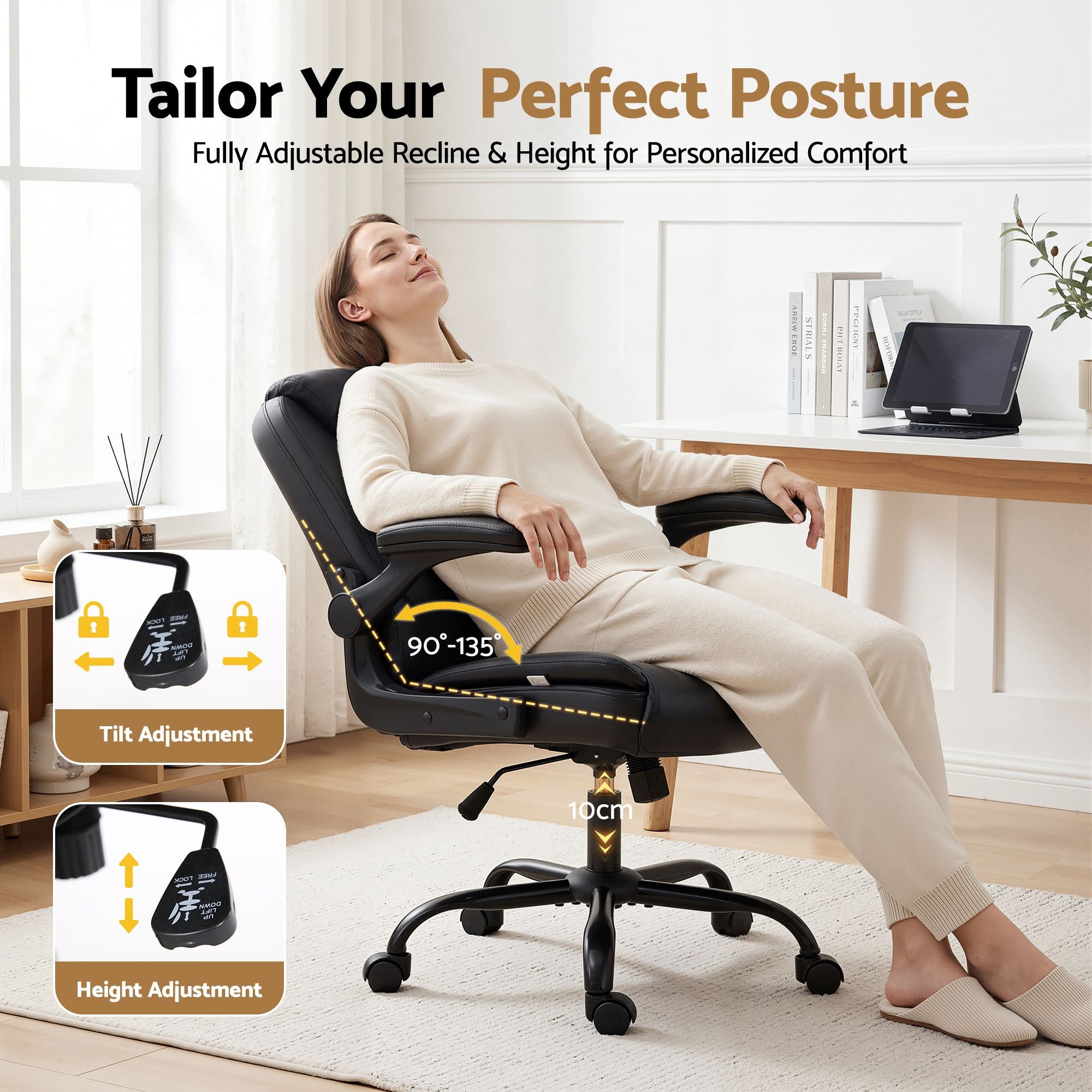 Artiss Executive Office Chair Mid Back Black