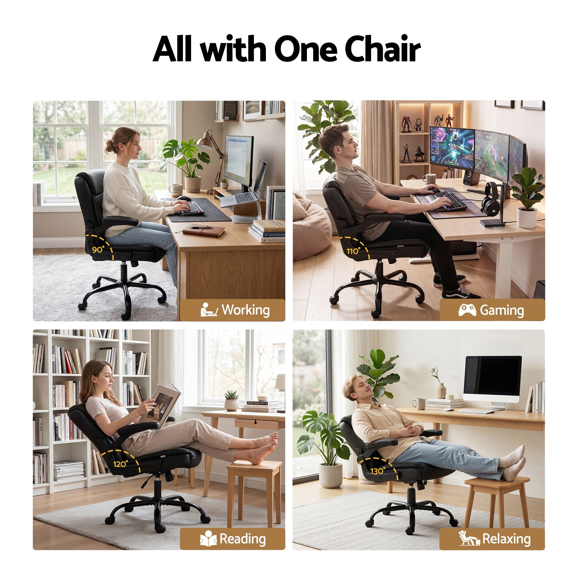 Artiss Executive Office Chair Mid Back Black