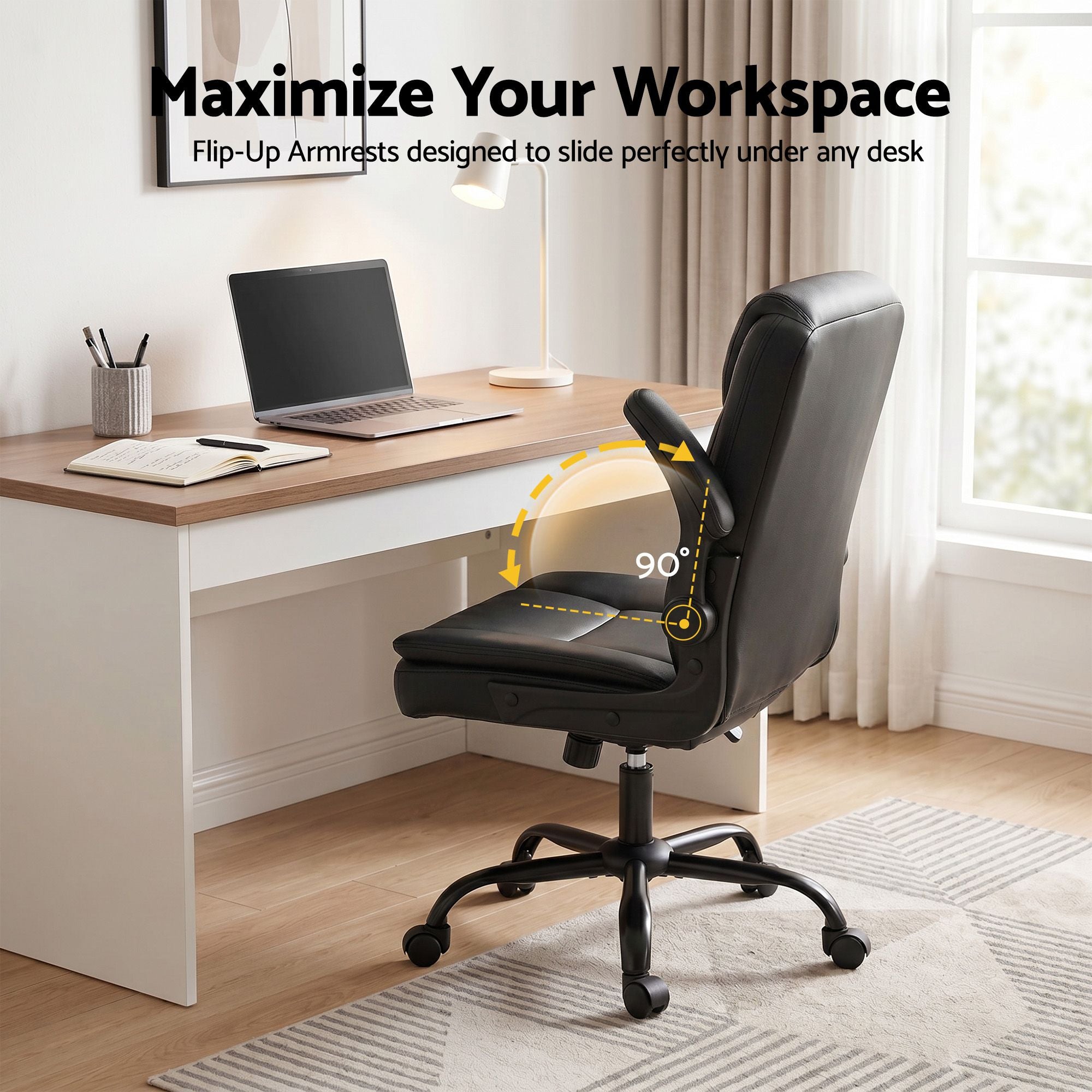 Artiss Executive Office Chair Mid Back Black