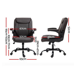 Artiss Executive Office Chair Mid Back Brwon