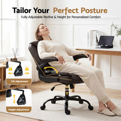 Artiss Executive Office Chair Mid Back Brwon