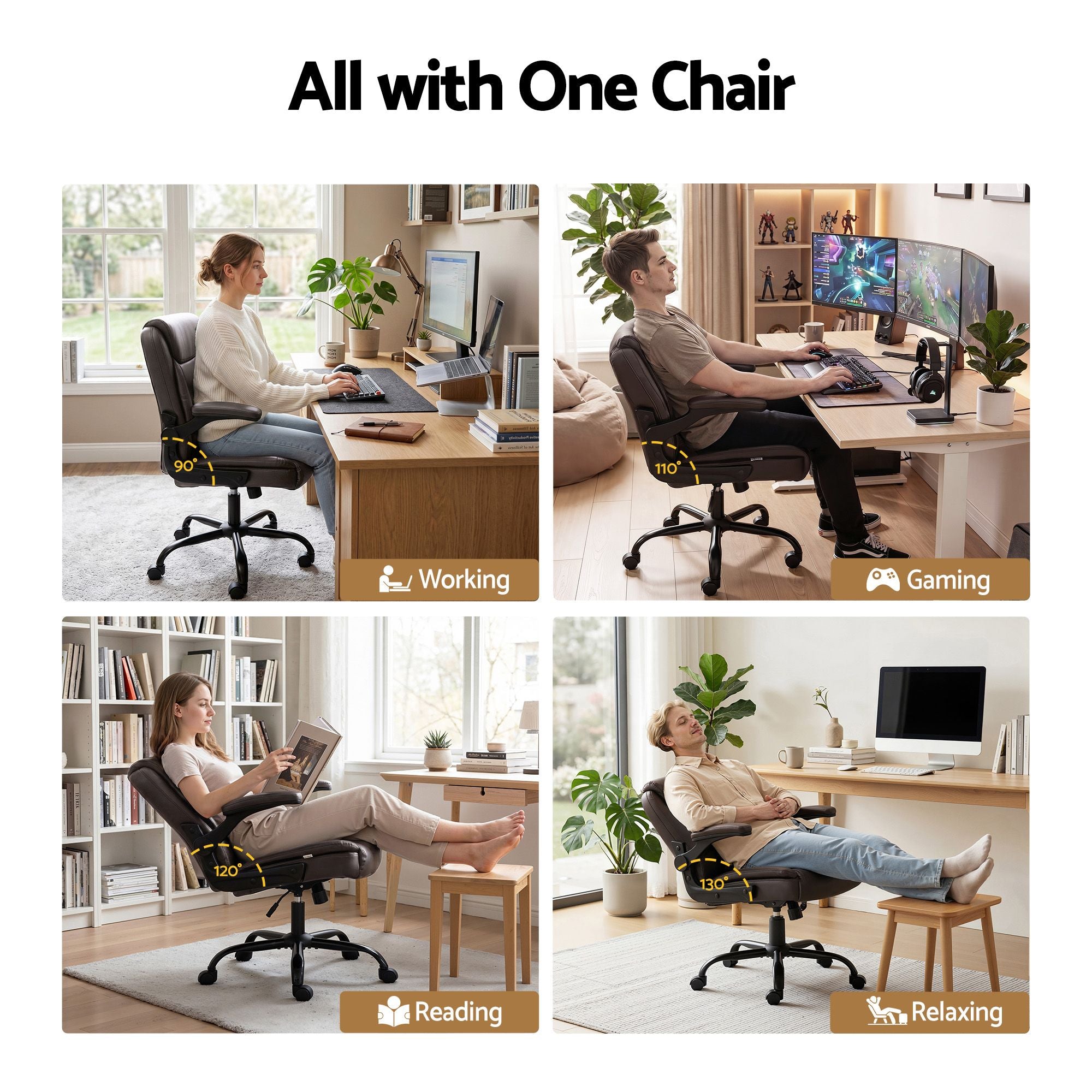 Artiss Executive Office Chair Mid Back Brwon