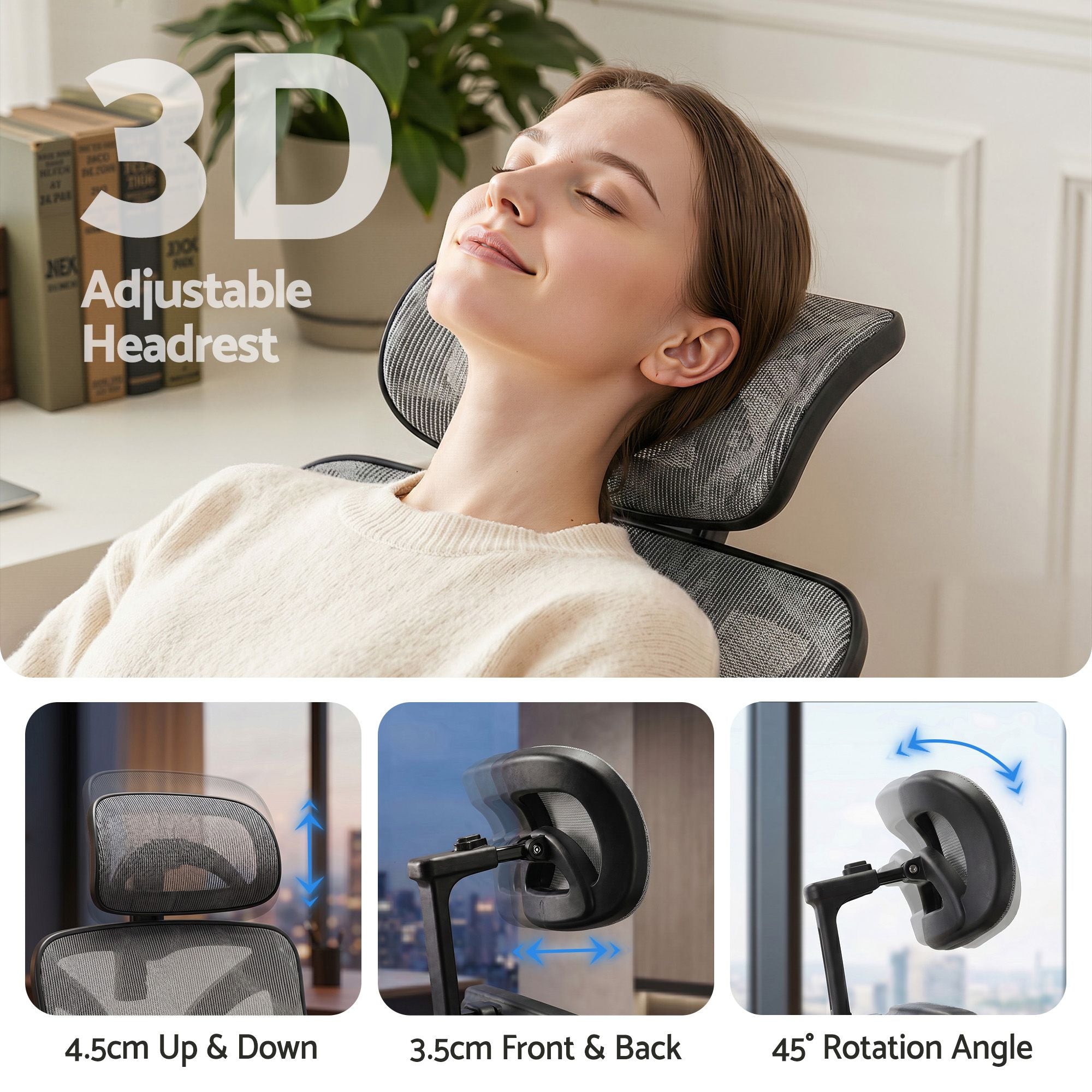 Artiss Ergonomic Office Chair Footrest Grey