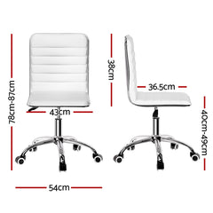 Artiss Office Chair Conference Chairs PU Leather Low Back White