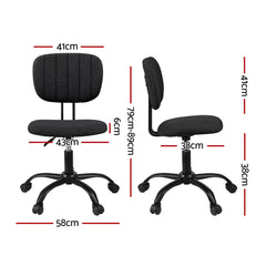 Artiss Armless Office Chair with Wheels, Ergonomic 360° Swivel Home Office Desk
