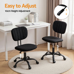 Artiss Armless Office Chair with Wheels, Ergonomic 360° Swivel Home Office Desk