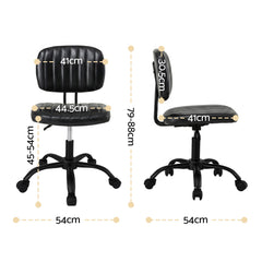 Artiss Armless Office Chair with Wheels, Ergonomic PU Leather Office Desk Chair