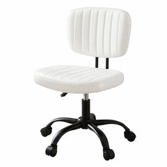 Artiss Armless Office Chair with Wheels, Ergonomic PU Leather Office Desk Chair