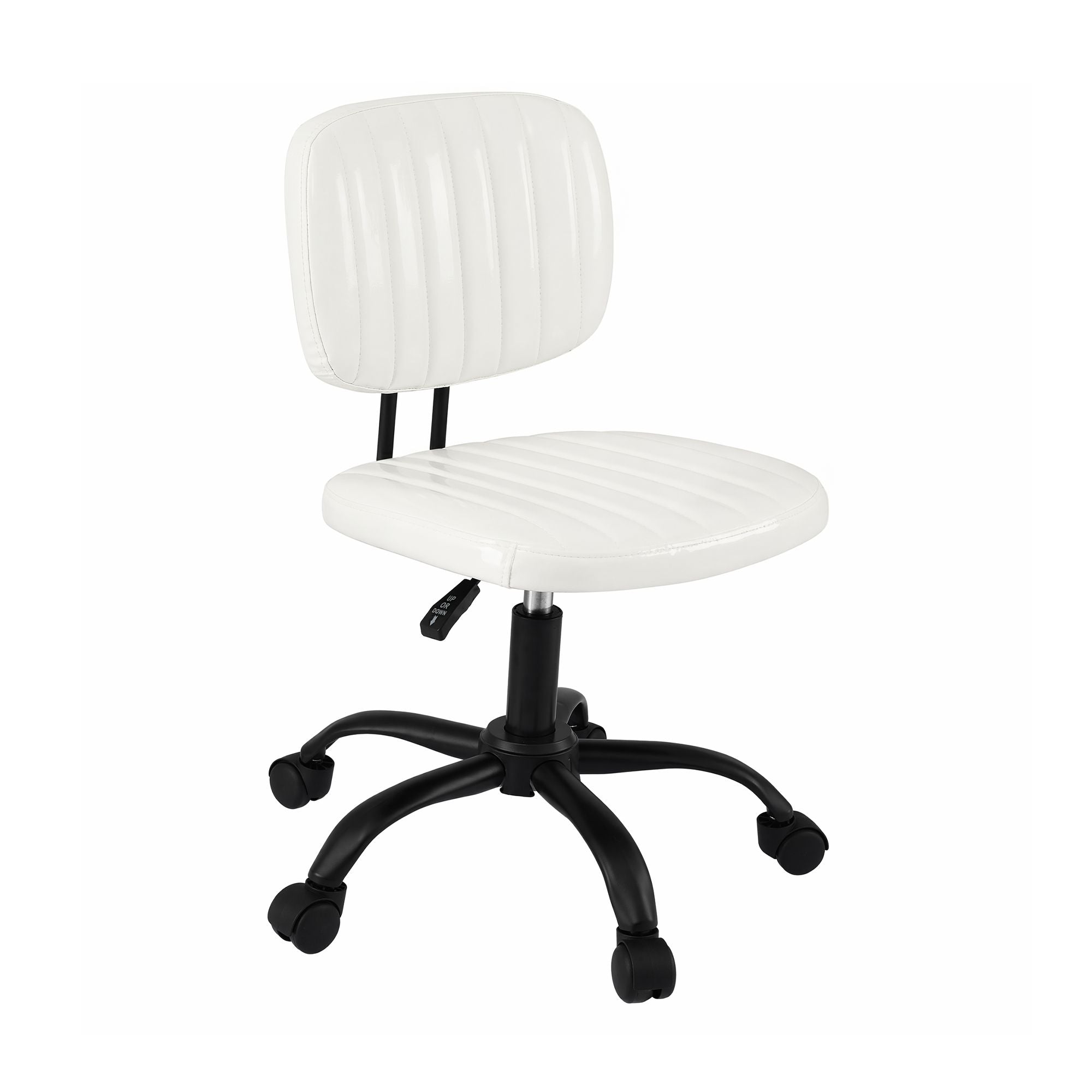Artiss Armless Office Chair with Wheels, Ergonomic PU Leather Office Desk Chair