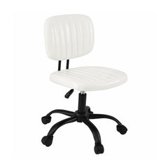 Artiss Armless Office Chair with Wheels, Ergonomic PU Leather Office Desk Chair