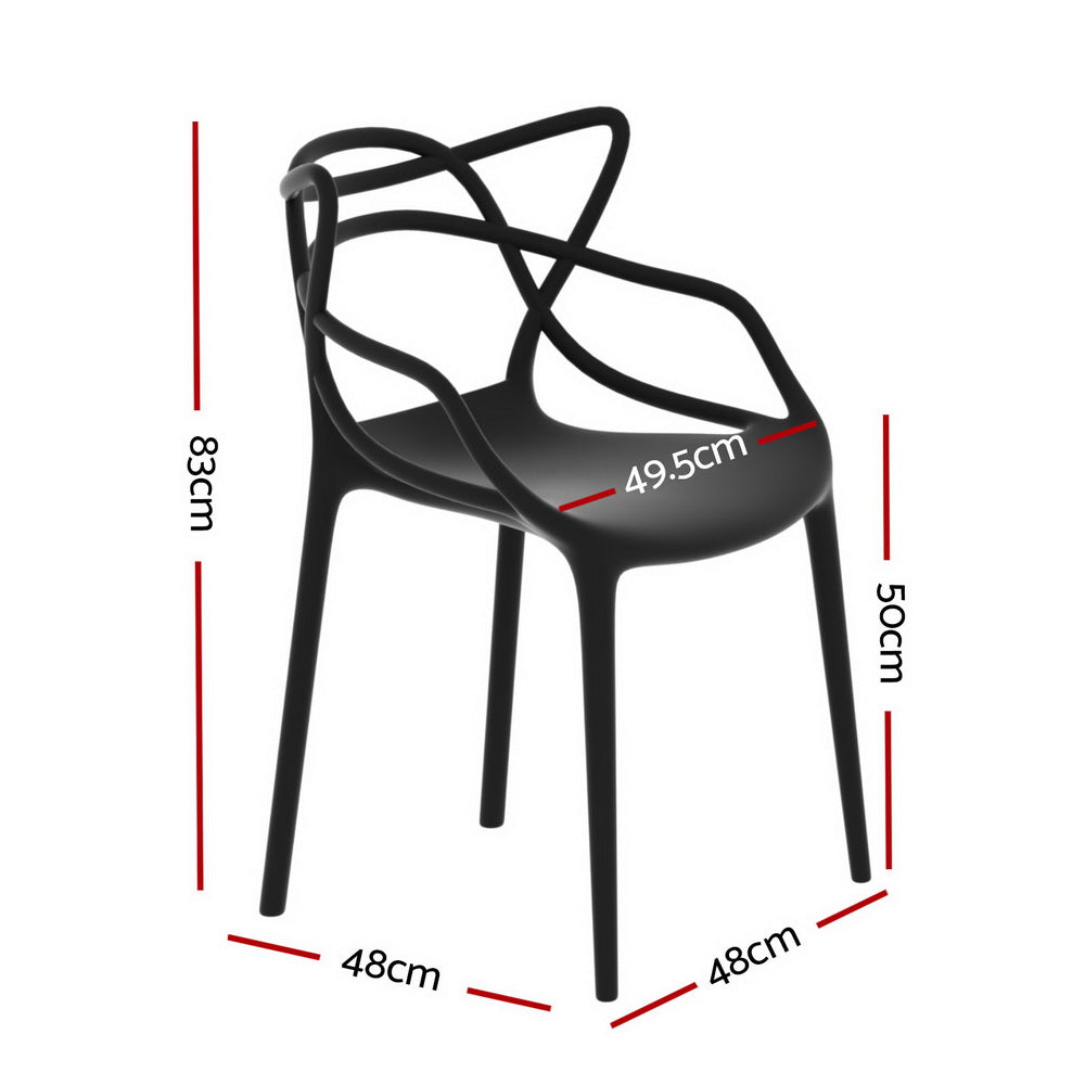 Gardeon 4PC Outdoor Dining Chairs PP Portable Stackable Chair Patio Furniture