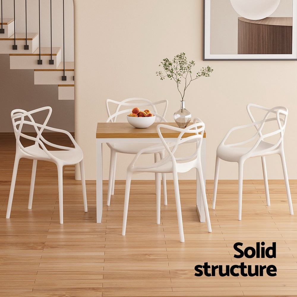 Gardeon 4PC Outdoor Dining Chairs PP Portable Stackable Chair Patio Furniture