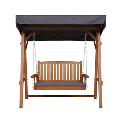 Gardeon Swing Chair Wooden Garden Bench Canopy 2 Seater Outdoor Furniture