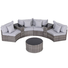 Gardeon 4 Seater Outdoor Sofa Set 7PCS Table Chair Set Garden Rattan Patio Furniture